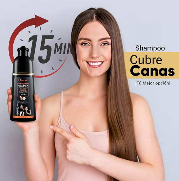 🟠 SHAMPOO CUBRE CANAS™  Juventud al instante