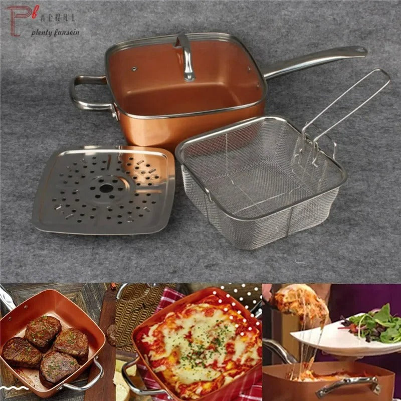 🟠COPPER CHEF™  Cacerola  Multiuso Antiadherentes